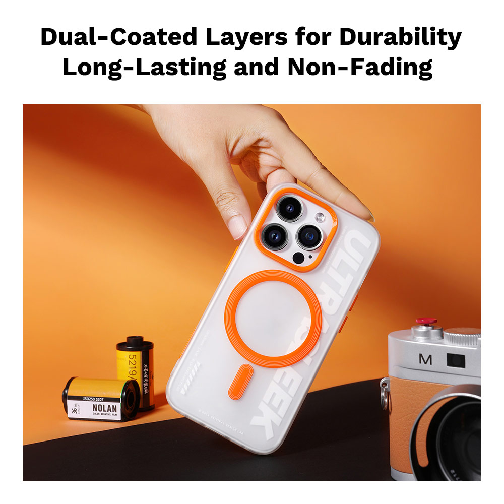 Picture of Apple iPhone 15 Pro 6.1 Case | Rock Inshare Artistic Young Stylish Color Magnetic Drop Protection Case for iPhone 15 Pro 6.1 (Orange)