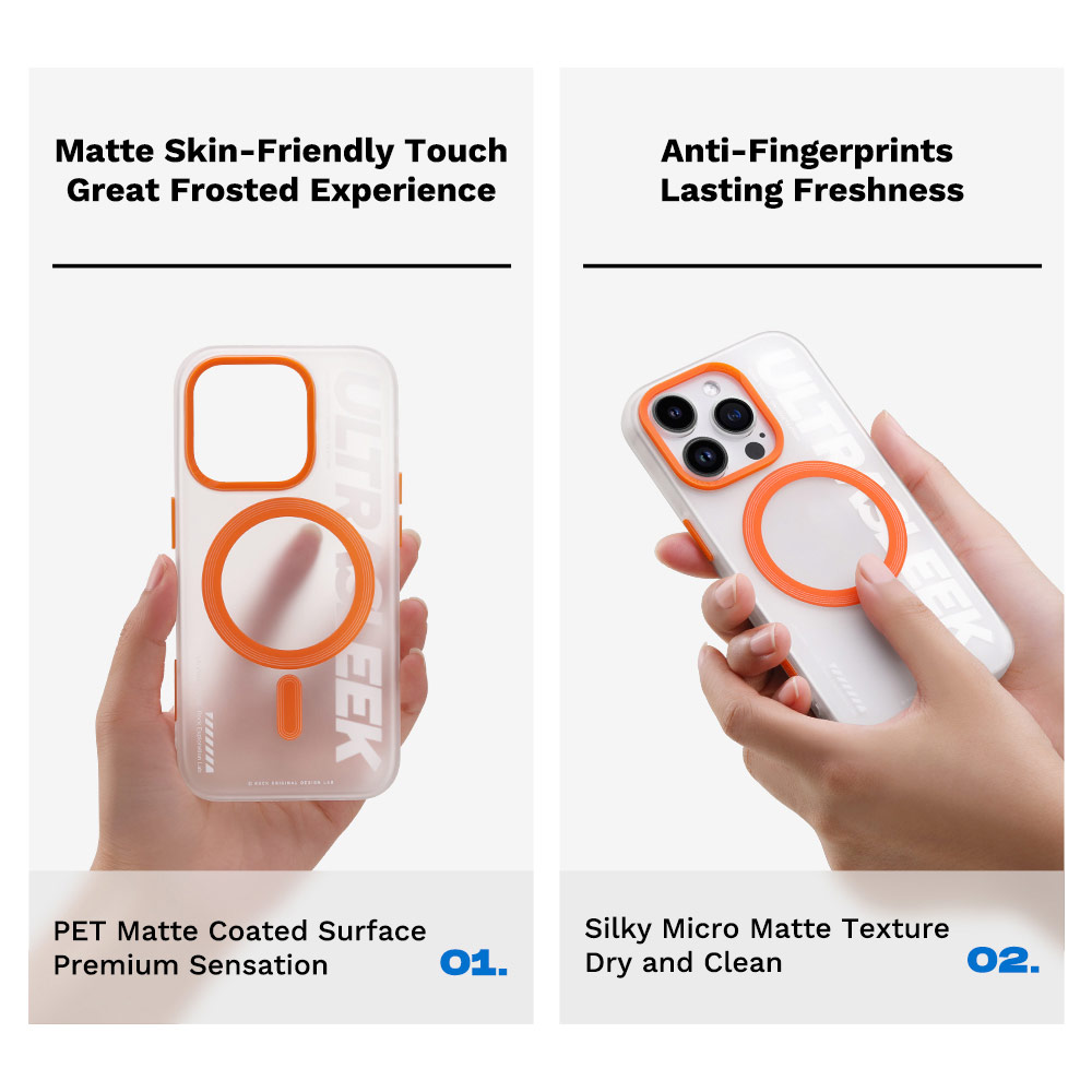 Picture of Apple iPhone 15 Pro 6.1 Case | Rock Inshare Artistic Young Stylish Color Magnetic Drop Protection Case for iPhone 15 Pro 6.1 (Orange)