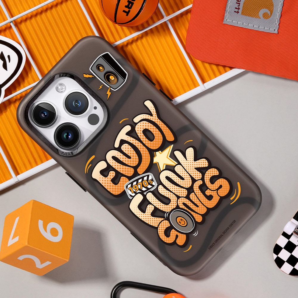 Picture of Apple iPhone 15 Pro 6.1 Case | Rock Inshare Graffiti Hiqh Quality Print Colorful Drop Protection Case for iPhone 15 Pro 6.1 (Brown)