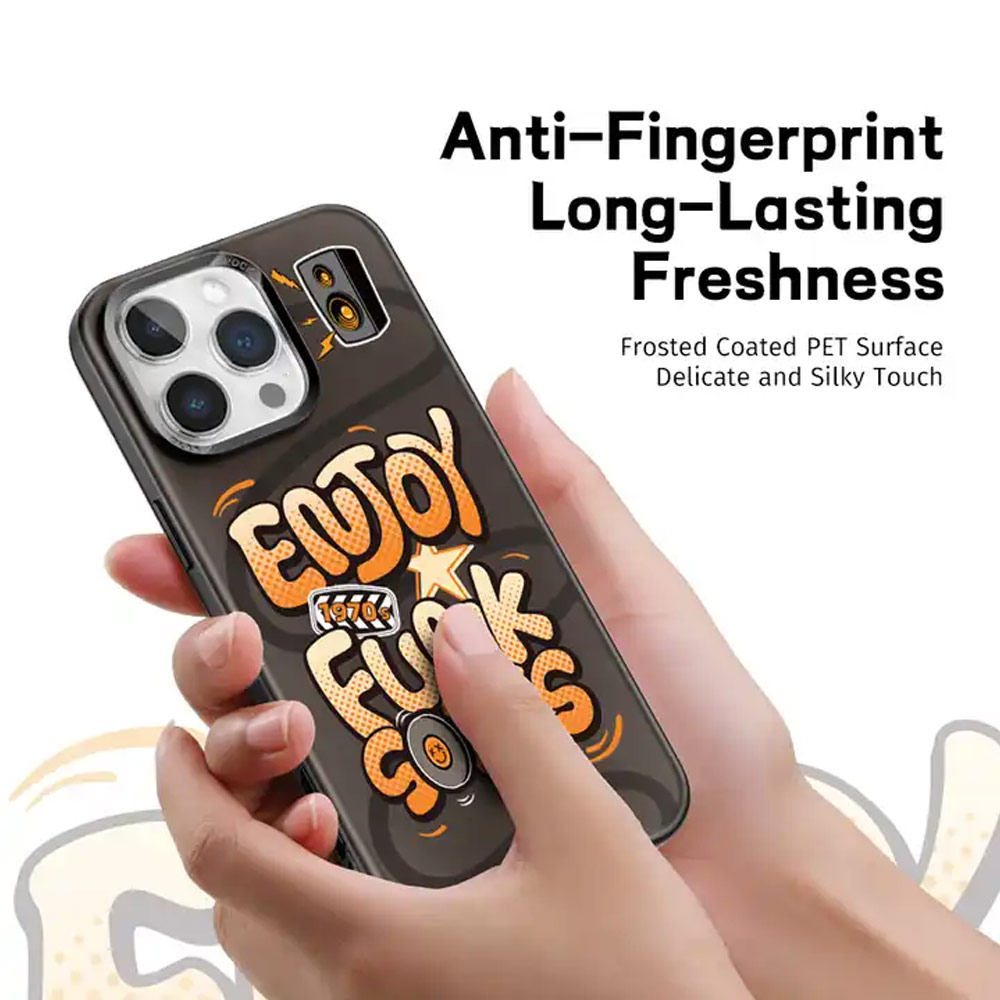 Picture of Apple iPhone 15 Pro 6.1 Case | Rock Inshare Graffiti Hiqh Quality Print Colorful Drop Protection Case for iPhone 15 Pro 6.1 (Brown)