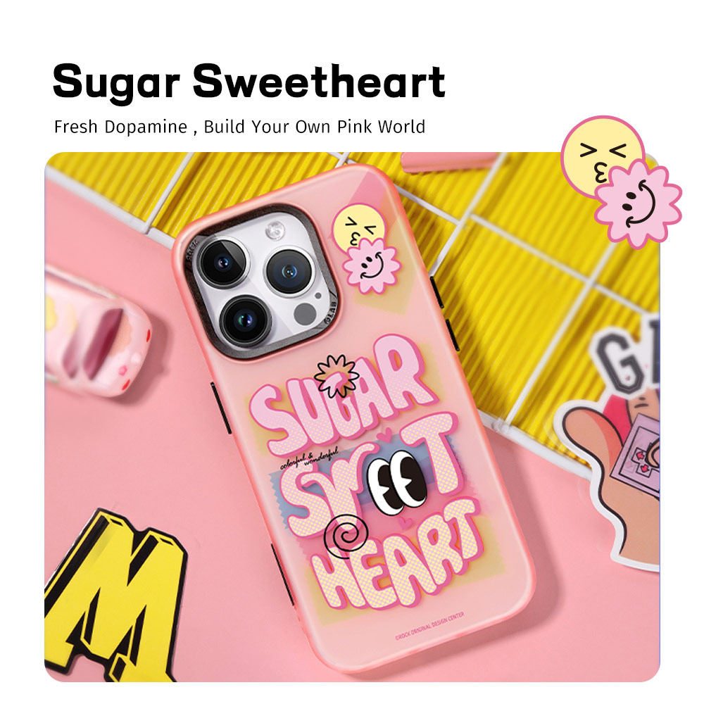 Picture of Apple iPhone 15 Pro 6.1 Case | Rock Inshare Graffiti Hiqh Quality Print Colorful Drop Protection Case for iPhone 15 Pro 6.1 (Pink)