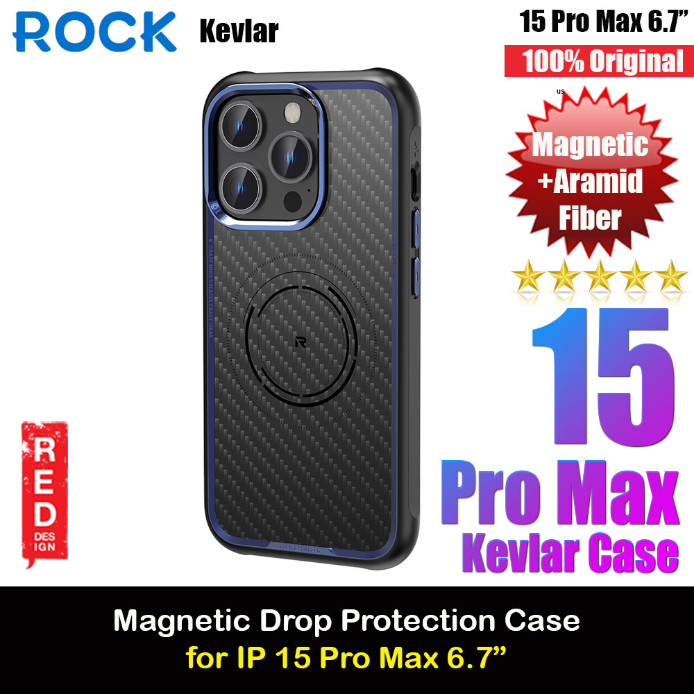 Picture of Rock Kevlar Series Drop Protection Magsafe Compatible Case for iPhone 15 Pro Max 6.7 (Aramid Fiber Blue) Apple iPhone 15 Pro Max 6.7- Apple iPhone 15 Pro Max 6.7 Cases, Apple iPhone 15 Pro Max 6.7 Covers, iPad Cases and a wide selection of Apple iPhone 15 Pro Max 6.7 Accessories in Malaysia, Sabah, Sarawak and Singapore 