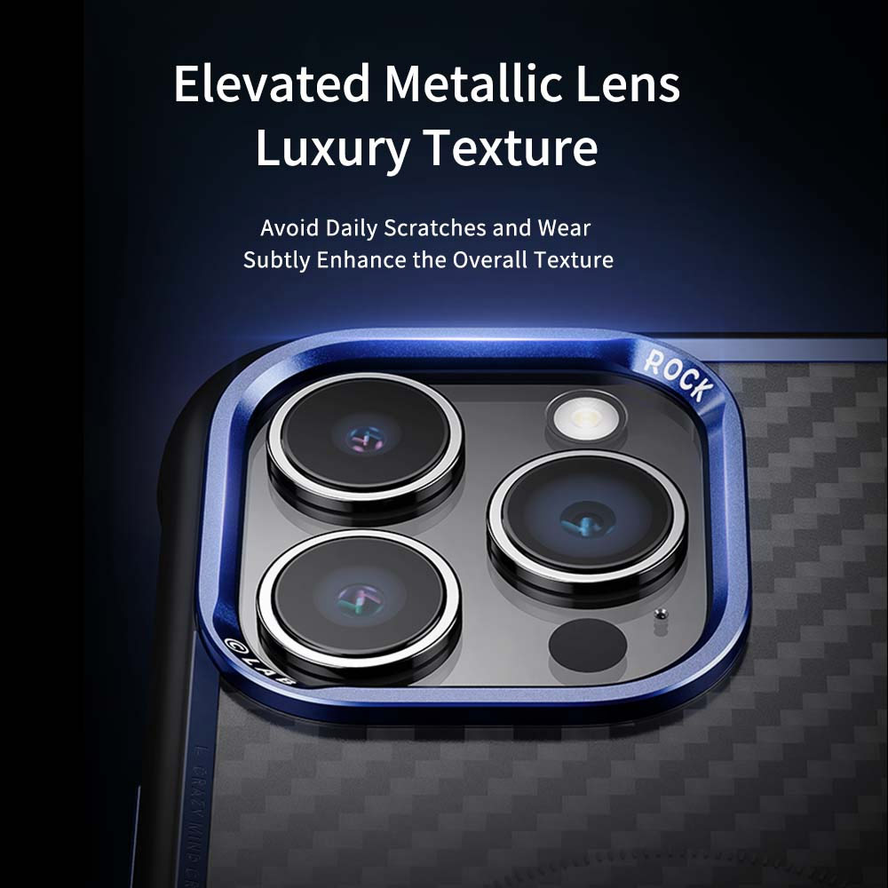 Picture of Apple iPhone 15 Pro Max 6.7 Case | Rock Kevlar Series Drop Protection Magsafe Compatible Case for iPhone 15 Pro Max 6.7 (Aramid Fiber Black)