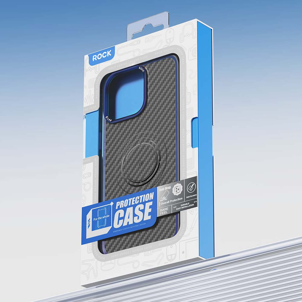 Picture of Apple iPhone 15 Pro Max 6.7 Case | Rock Kevlar Series Drop Protection Magsafe Compatible Case for iPhone 15 Pro Max 6.7 (Aramid Fiber Purple)