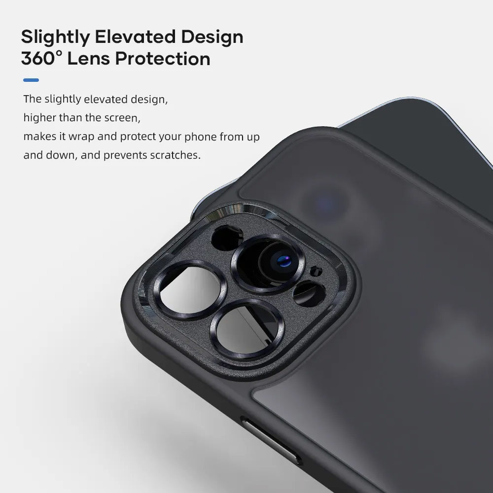 Picture of Apple iPhone 14 6.1 Case | Rock Guard Touch Lens Protection Anti Finger Print Drop Protection Case for iPhone 14 6.1 (Matte Black)