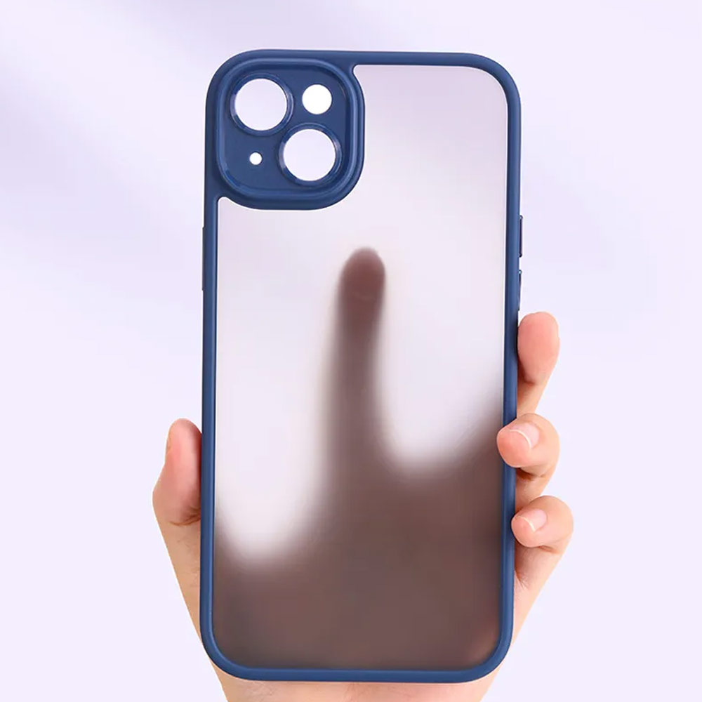 Picture of Apple iPhone 14 Plus 6.7 Case | Rock Guard Touch Lens Protection Anti Finger Print Drop Protection Case for iPhone 14 Plus 6.7 (Matte Blue)