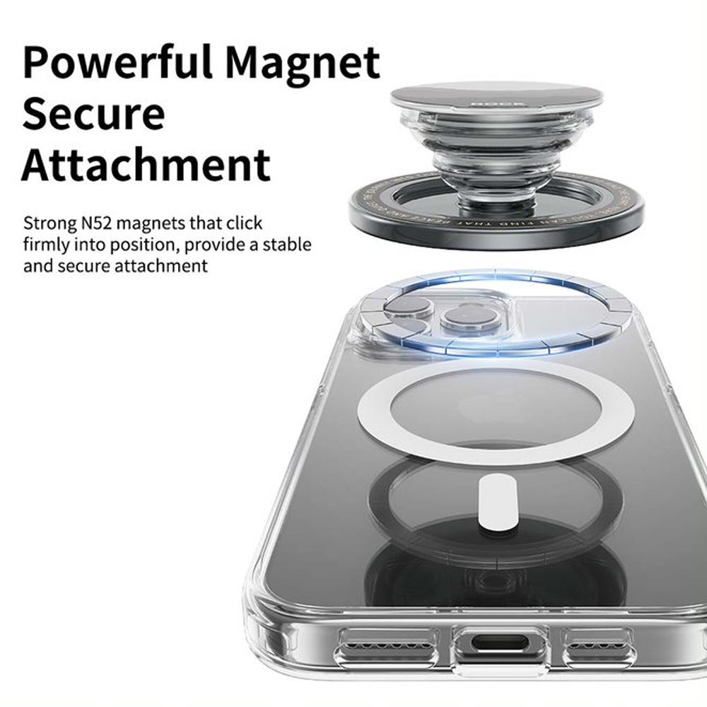 Picture of Rock Magnetic Airbag Bracket Foldable Grip Stand Phone Holder (Transparent Black)