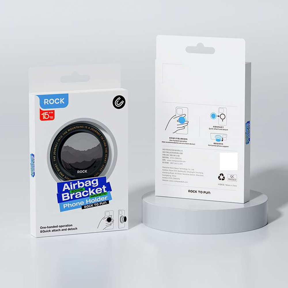 Picture of Rock Magnetic Airbag Bracket Foldable Grip Stand Phone Holder (Transparent Black)