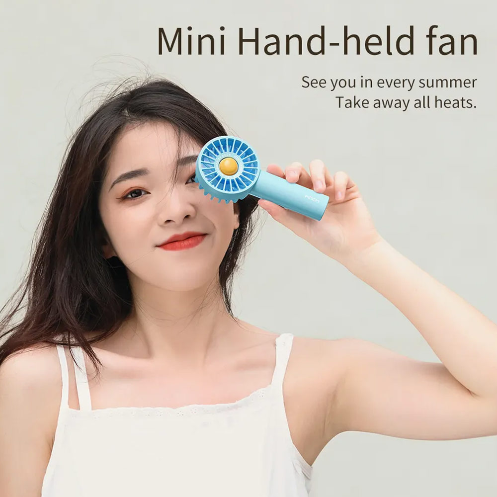 Picture of Rock 3 Speed Wind Force Portable Hold Handheld Mini Rechargeable Fan 1800mAh (Plain Yellow)
