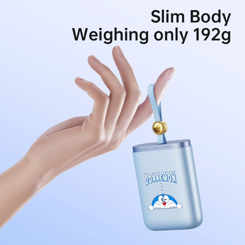 Picture of Rock CCC 3C Certified Power Bank Mini Compact Pocket Size Small Thin Portable Easy Travel Fast Charge CCC Powerbank Power Bank with Cable (Black)