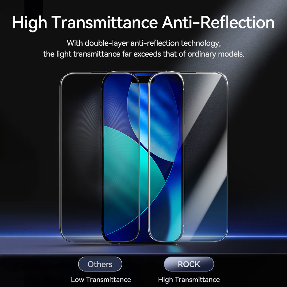 Picture of Apple iPhone 17 Pro Max 6.9  | Rock Anti Peep HD Full Coverage Tempered Glass for iPhone 17 Pro Max 6.9 (Privacy)