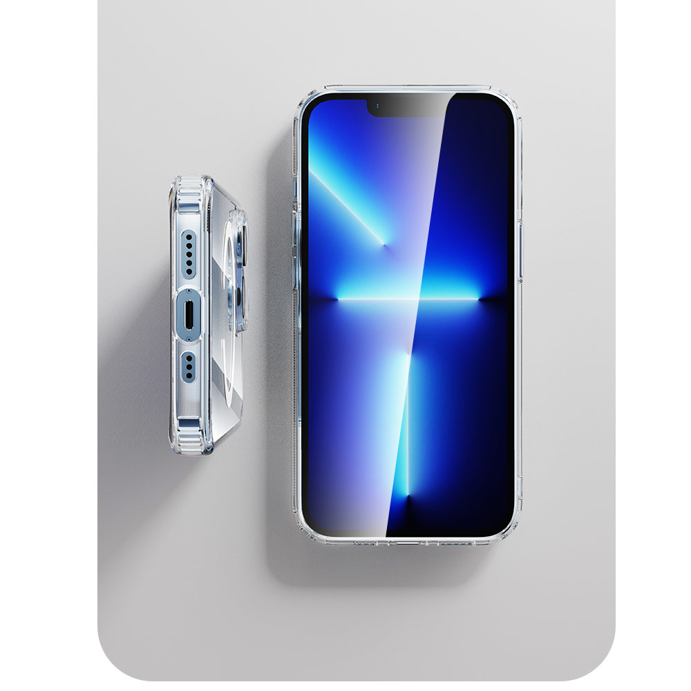 Picture of Apple iPhone 14 6.1 Case | Rock Pure Series Protection Magnetic Case Magsafe Compatible for iPhone 14 6.1 (Clear)