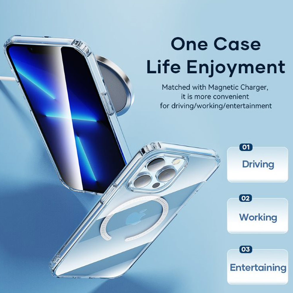 Picture of Apple iPhone 13 Pro Max 6.7 Case | Rock Pure Series Protection Magnetic Case Magsafe Compatible for iPhone 13 Pro Max 6.7 (Clear)