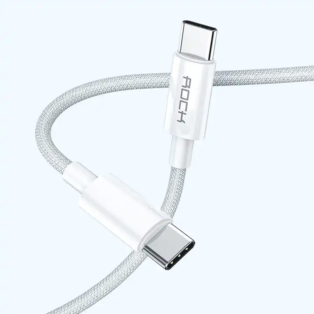 Picture of ROCK R6 Top Quality Type C to C 100W Charging Cable 5A Fast Charging Cable for iPhone 15 Pro Max Huawei Xiaomi Samsung (200cm 1M)