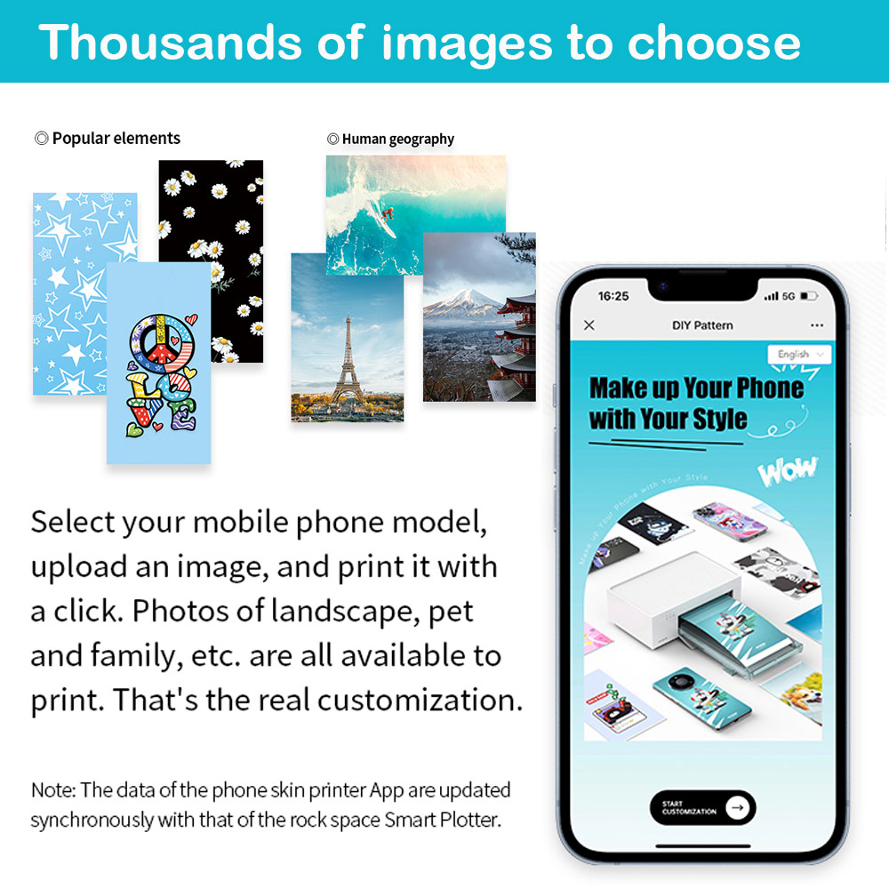 Picture of Rock Space DIY 自定 定制 设计 手机背膜 贴纸 DIY Customize High Quality Print Phone Skin Sticker for Multiple Phone Model with Multiple Photo Images Gallery or with Own Phone Text (Pattern Space)