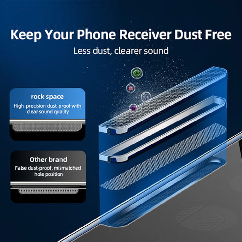 Picture of Apple iPhone 14 Pro 6.1 | Rock Space HD Full Coverage Tempered Glass with Dust Filter with Easy Installation Helper Tools for iPhone 14 Pro 6.1 (Crsytal Clear HD)