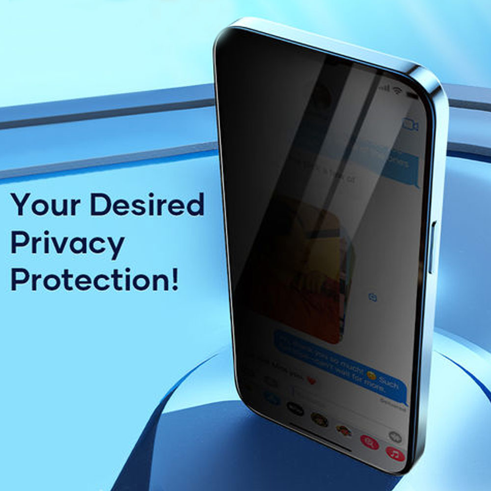 Picture of Apple iPhone 14 Pro 6.1 | Rock Space HD Full Coverage Tempered Glass with Dust Filter with Easy Installation Helper Tools for iPhone 14 Pro 6.1 (Privacy Anti View Peep)