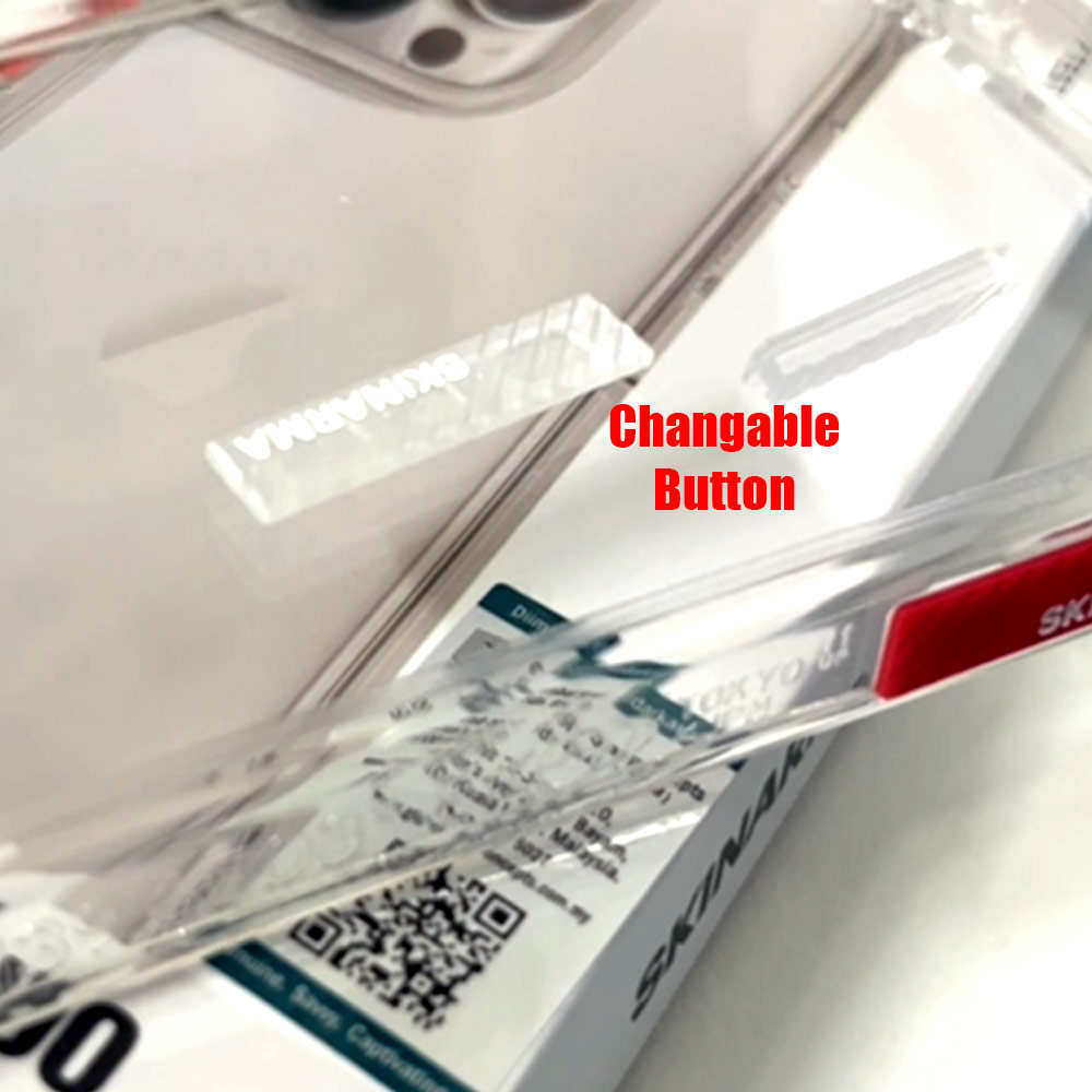 Picture of Apple iPhone 14 Pro 6.1 Case | Skinarma Saido AirGrooves Corners Series Drop Protection Case with DIY Decor Sticker for iPhone 14 Pro 6.1 (Clear)