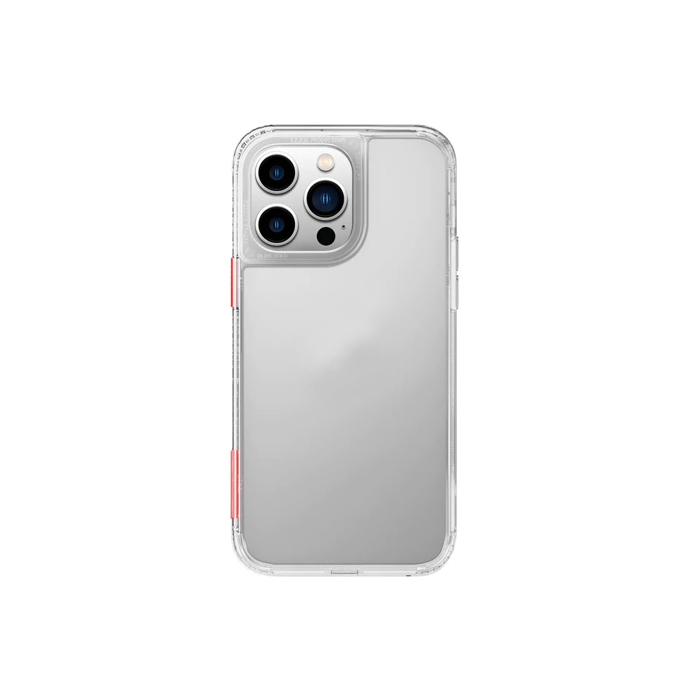 Picture of Apple iPhone 14 Pro 6.1 Case | Skinarma Saido AirGrooves Corners Series Drop Protection Case with DIY Decor Sticker for iPhone 14 Pro 6.1 (Clear)