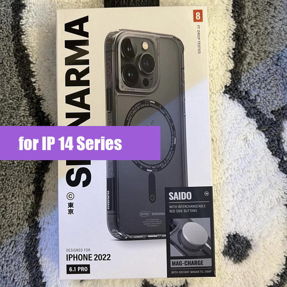 Picture of Apple iPhone 14 Pro Max 6.7 Case | Skinarma Saido MagCharge Series Drop Protection Case with Magsafe Magnetic Charging Compatible for iPhone 14 Pro Max 6.7 (Smoke)