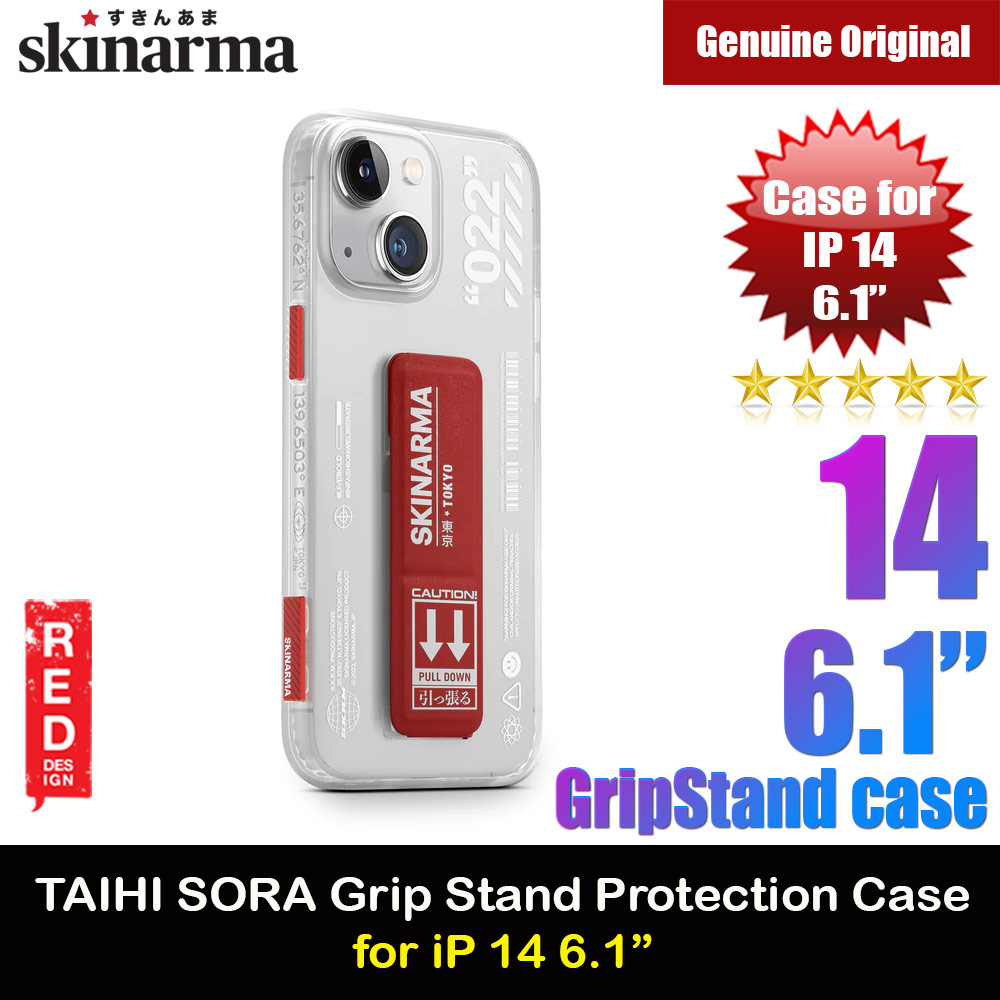 Picture of Skinarma Taihi Sora 4 Corners Drop Protection Grip Stand Case for iPhone 14 6.1 (Red) Apple iPhone 14 6.1- Apple iPhone 14 6.1 Cases, Apple iPhone 14 6.1 Covers, iPad Cases and a wide selection of Apple iPhone 14 6.1 Accessories in Malaysia, Sabah, Sarawak and Singapore 