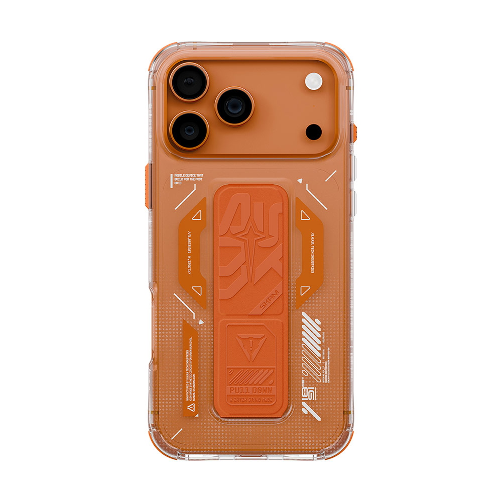 Picture of Apple iPhone 17 Pro 6.3 Case | Skinarma Helio Magcharge Grip Stand Droop Protection Case for iPhone 17 Pro 6.3 (Orange)