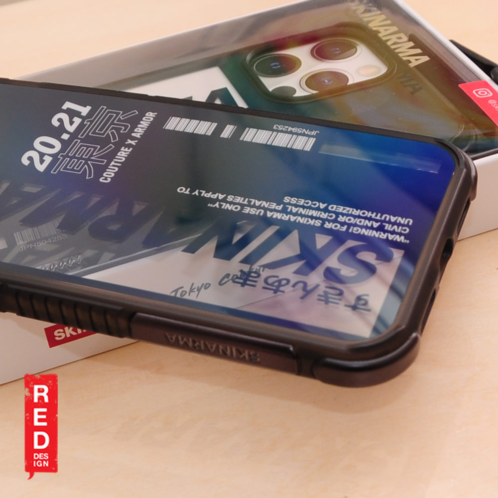 Picture of Apple iPhone 12 6.1 Case | Skinarma Garasu Series Four Corner Drop Protection Case for iPhone 12 iPhone 12 Pro 6.1 (Black)