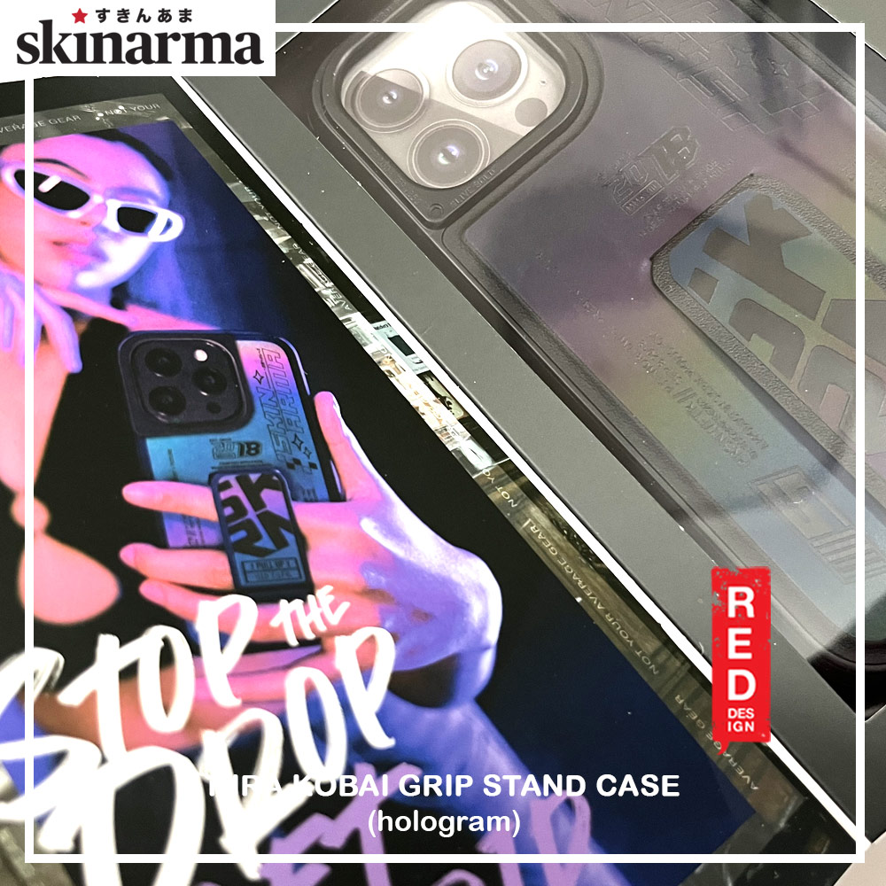 Picture of Apple iPhone 15 Pro Max 6.7 Case | Skinarma Magnetic Charge Kickstand Grip Stand Drop Protection Case for iPhone 15 Pro Max 6.7 (Kira Kobai Hologram)