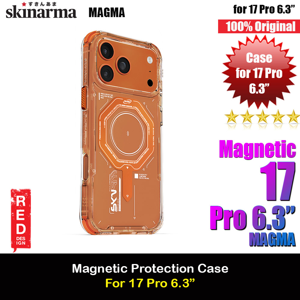 Picture of Skinarma Magma Magcharge Drop Protection Case for iPhone 17 Pro 6.3 (Orange) Apple iPhone 17 Pro 6.3- Apple iPhone 17 Pro 6.3 Cases, Apple iPhone 17 Pro 6.3 Covers, iPad Cases and a wide selection of Apple iPhone 17 Pro 6.3 Accessories in Malaysia, Sabah, Sarawak and Singapore 