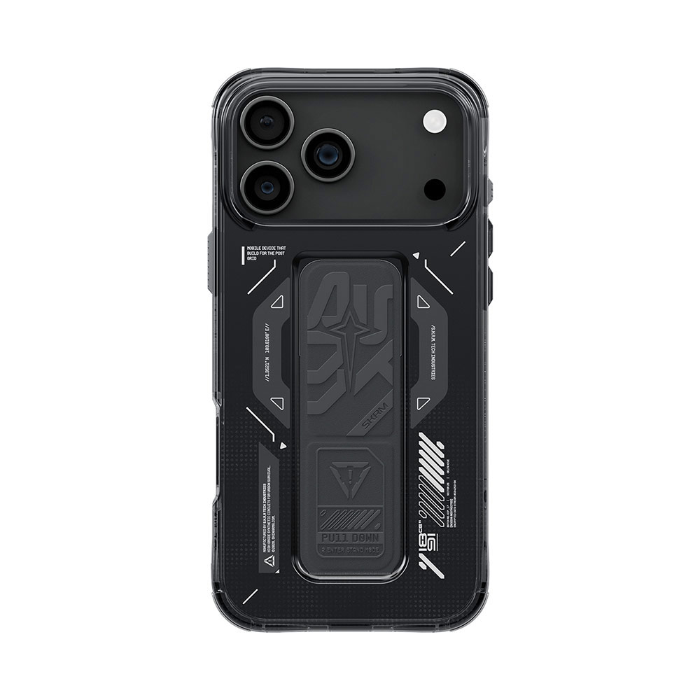 Picture of Apple iPhone 17 Pro 6.3 Case | Skinarma Phantom Magcharge Grip Stand Droop Protection Case for iPhone 17 Pro 6.3 (Black)