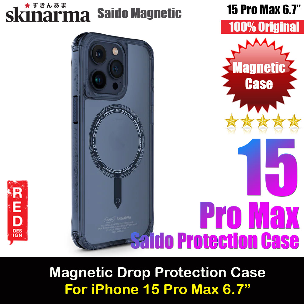 Picture of Skinarma Saido Magsafe Series Drop Protection Case for iPhone 15 Pro Max 6.7 (Blue) Apple iPhone 15 Pro Max 6.7- Apple iPhone 15 Pro Max 6.7 Cases, Apple iPhone 15 Pro Max 6.7 Covers, iPad Cases and a wide selection of Apple iPhone 15 Pro Max 6.7 Accessories in Malaysia, Sabah, Sarawak and Singapore 
