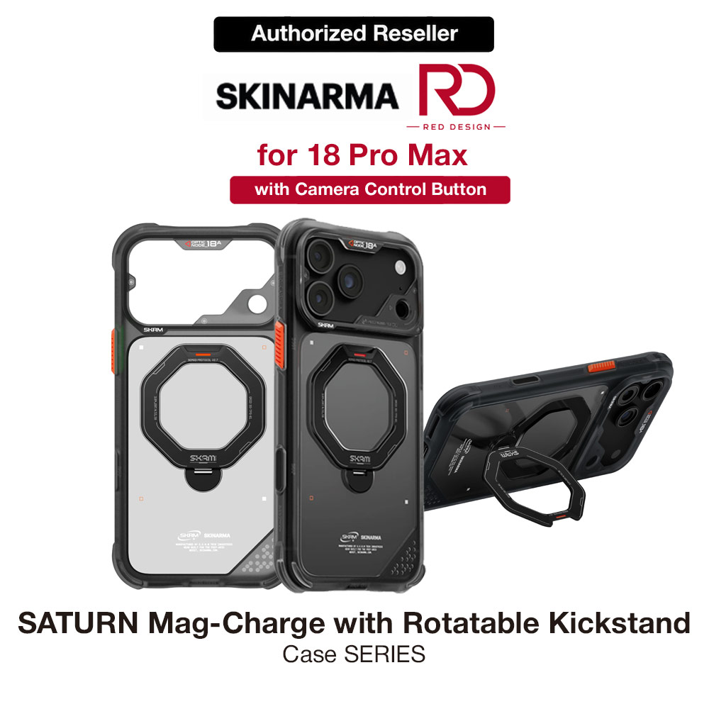 Picture of Skinarma Saturn Magnetic Charge 360° Rotatable Kickstand Drop Protection Case with Camera Control Button for iPhone 18 Pro Max 6.9 - Black Apple iPhone 18 Pro Max- Apple iPhone 18 Pro Max Cases, Apple iPhone 18 Pro Max Covers, iPad Cases and a wide selection of Apple iPhone 18 Pro Max Accessories in Malaysia, Sabah, Sarawak and Singapore 