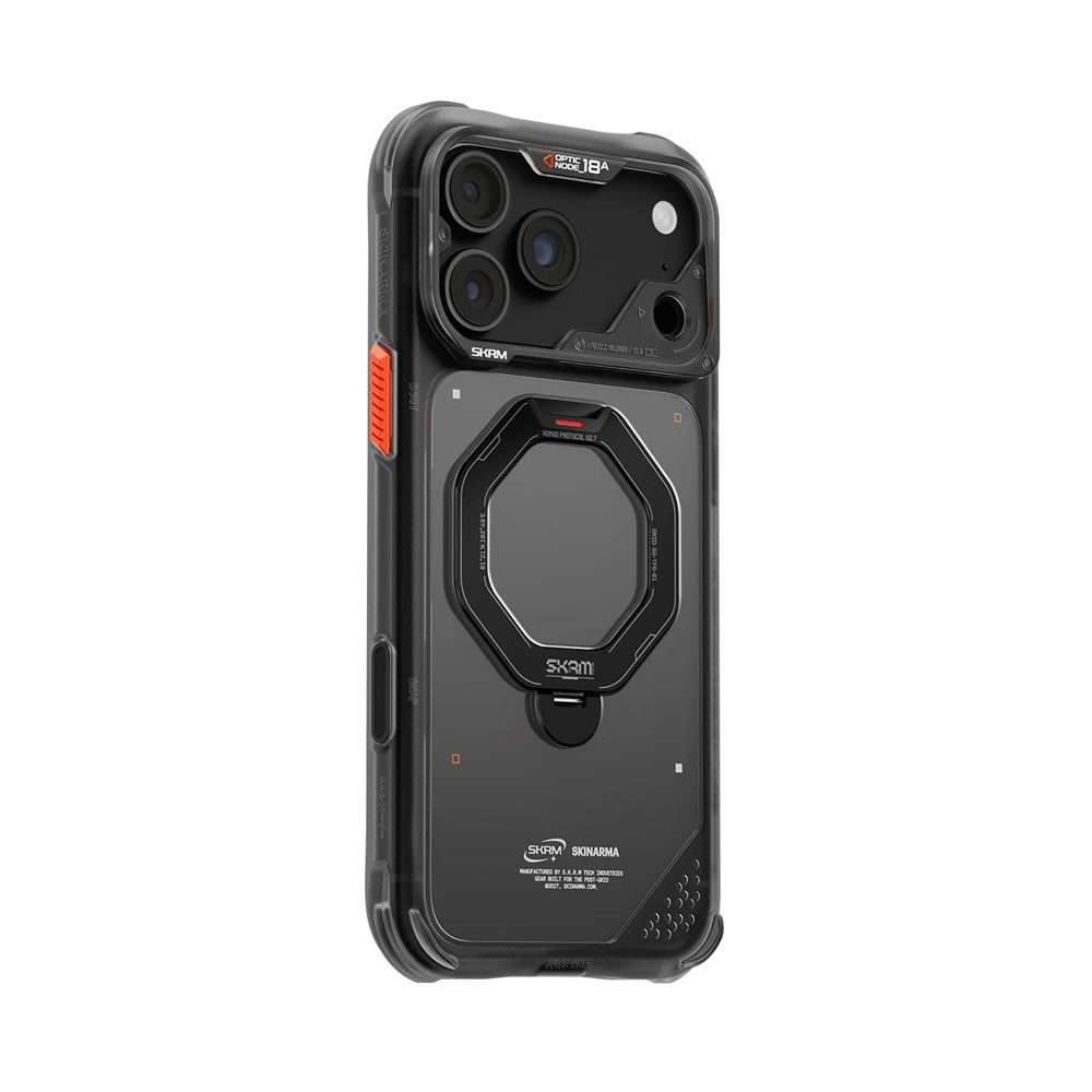 Picture of Apple iPhone 18 Pro Max Case | Skinarma Saturn Magnetic Charge 360° Rotatable Kickstand Drop Protection Case with Camera Control Button for iPhone 18 Pro Max 6.9 - Black
