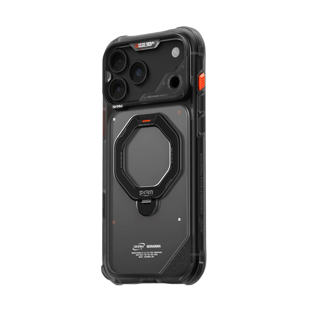 Picture of Apple iPhone 18 Pro Max Case | Skinarma Saturn Magnetic Charge 360° Rotatable Kickstand Drop Protection Case with Camera Control Button for iPhone 18 Pro Max 6.9 - Black