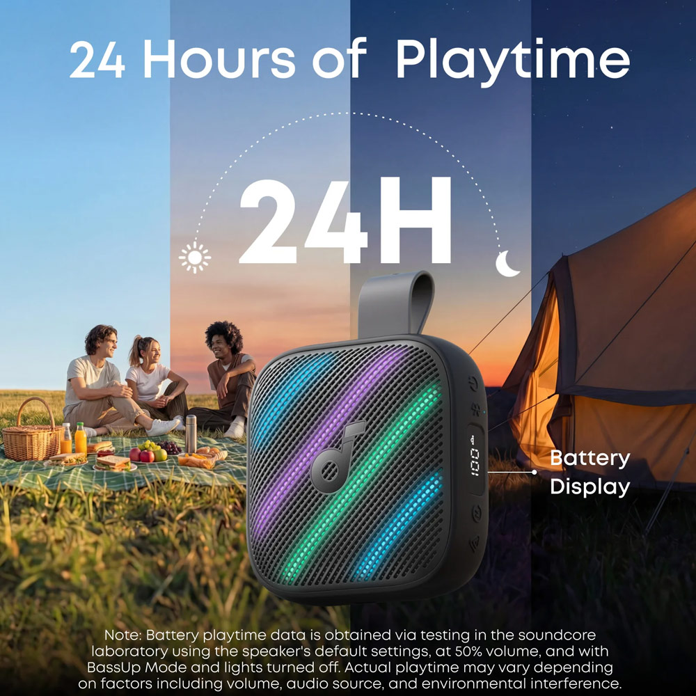 Picture of ANKER soundcore Boom Go 3i Portable Outdoor Small Size Speaker 15W Bass 24 Hours Playtime Waterproof Bluetooth (Black)