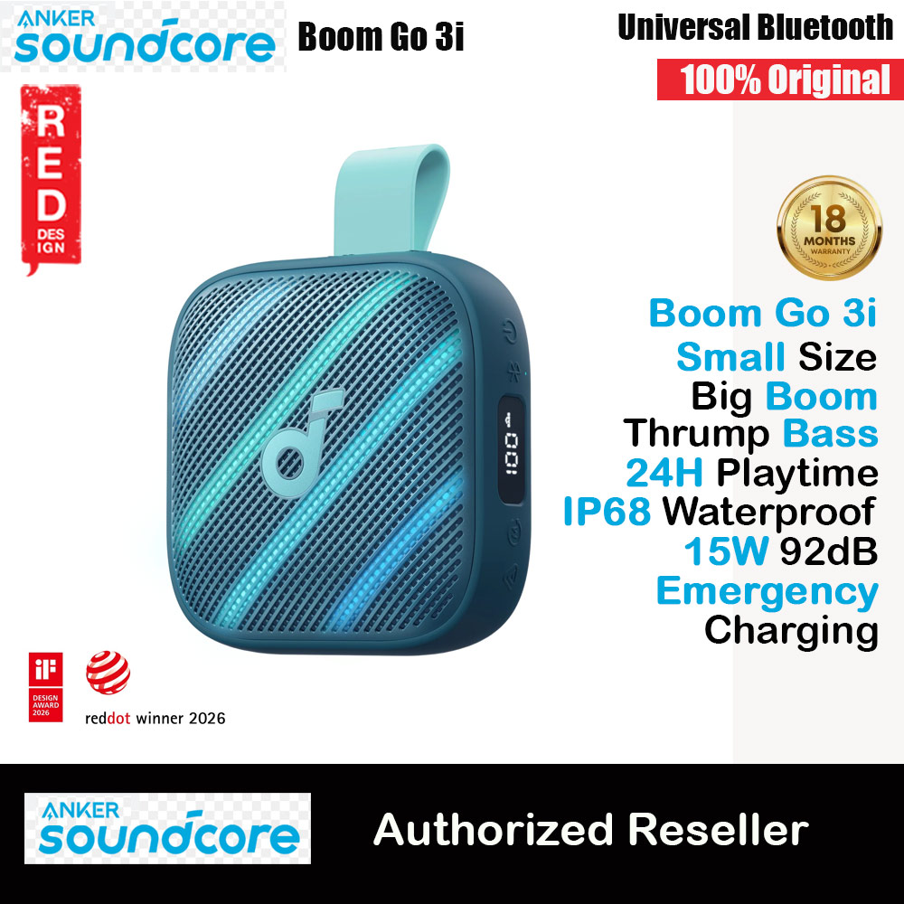 Picture of ANKER soundcore Boom Go 3i Portable Outdoor Small Size Speaker 15W Bass 24 Hours Playtime Waterproof Bluetooth (Blue) Red Design- Red Design Cases, Red Design Covers, iPad Cases and a wide selection of Red Design Accessories in Malaysia, Sabah, Sarawak and Singapore 