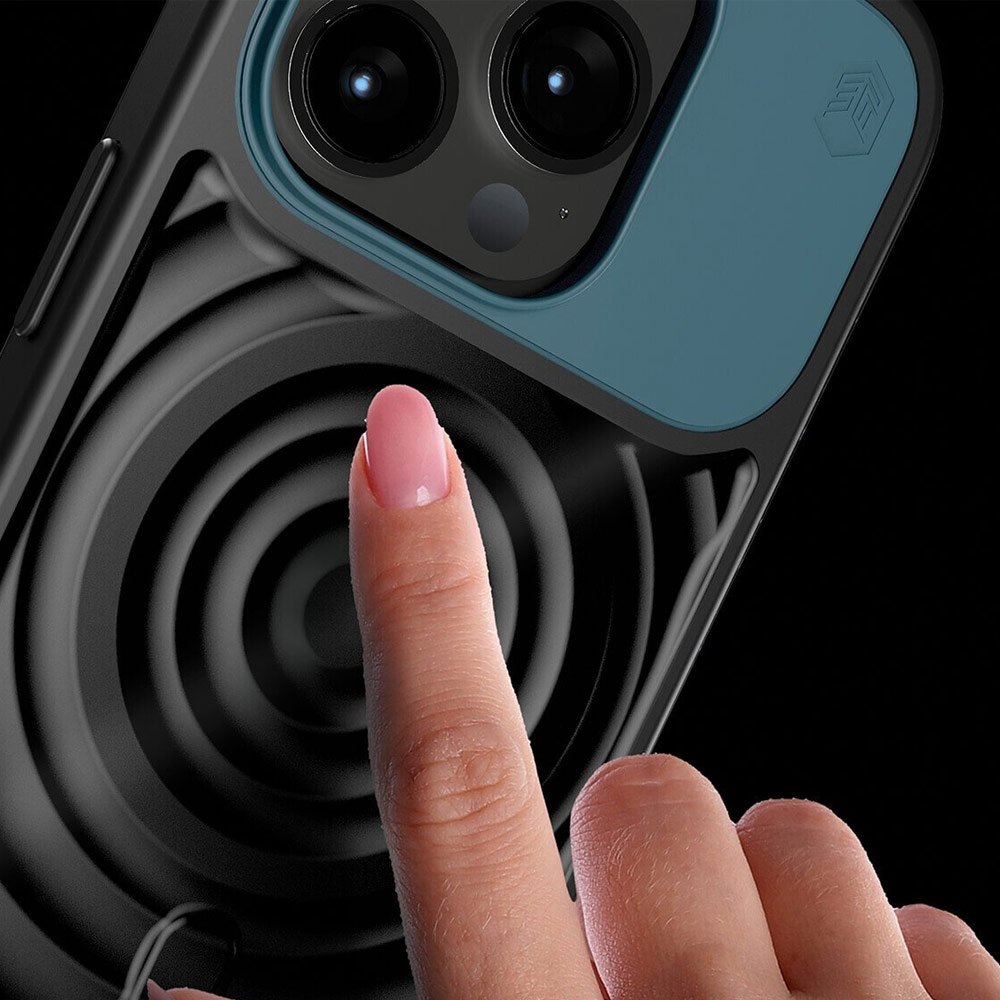 Picture of Apple iPhone 15 Pro Max 6.7 Case | STM Reawaken Ripple Drop Magnetic Protection Case for iPhone 15 Pro Max 6.7 (Solid Black Atlantic)