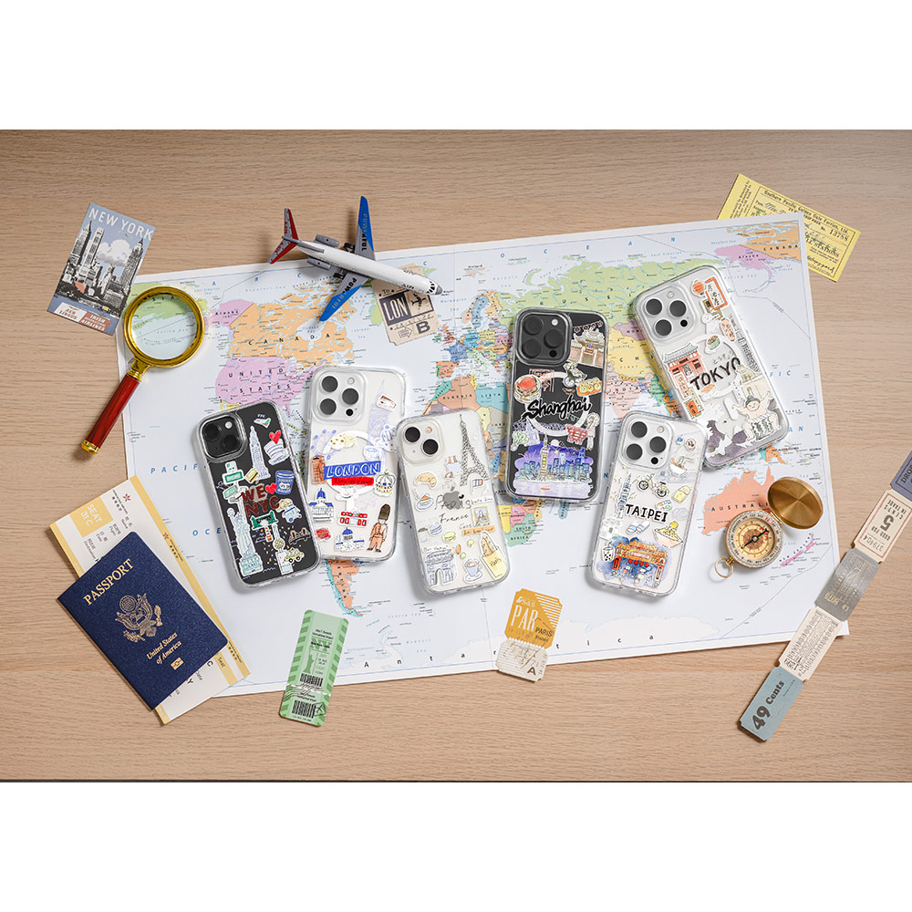 Picture of Apple iPhone 15 Pro 6.1 Case | Switcheasy Travel City Double In Mold Decoration Fashionable Magsafe Compatible Case for Apple iPhone 15 Pro 6.1 (Taipei)