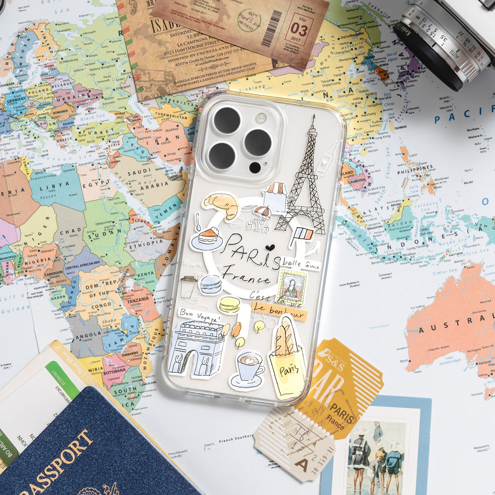 Picture of Apple iPhone 15 Pro 6.1 Case | Switcheasy Travel City Double In Mold Decoration Fashionable Magsafe Compatible Case for Apple iPhone 15 Pro 6.1 (Taipei)