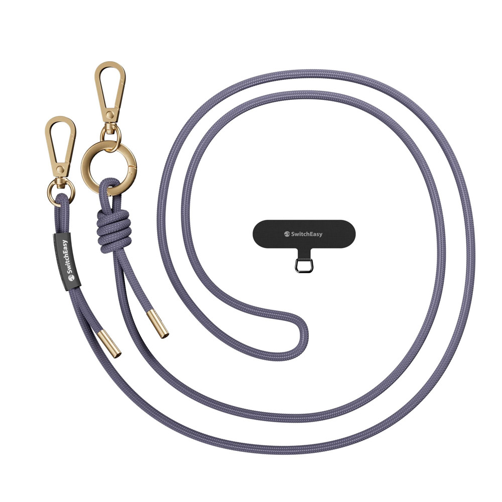 Picture of Switcheasy Easy Strap with Multiple Hang Design Crossbody Lanyard Shoulder Holder Card Link Adjustable Strap for any closed-bottom phone case (British Lavender)