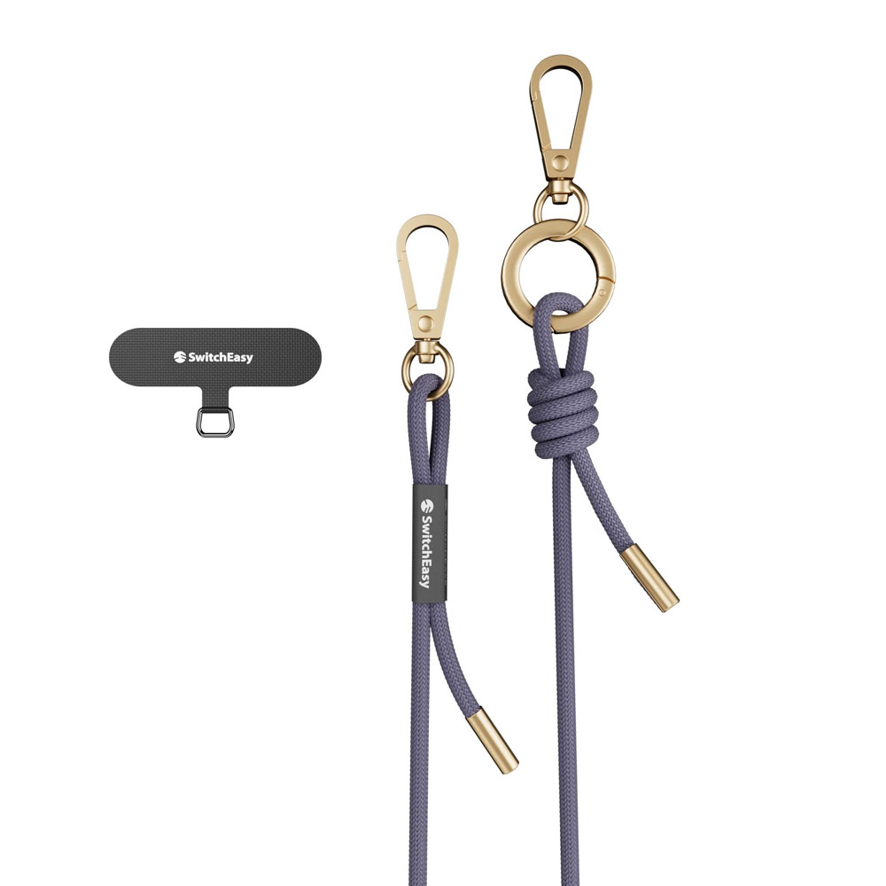 Picture of Switcheasy Easy Strap with Multiple Hang Design Crossbody Lanyard Shoulder Holder Card Link Adjustable Strap for any closed-bottom phone case (British Lavender)