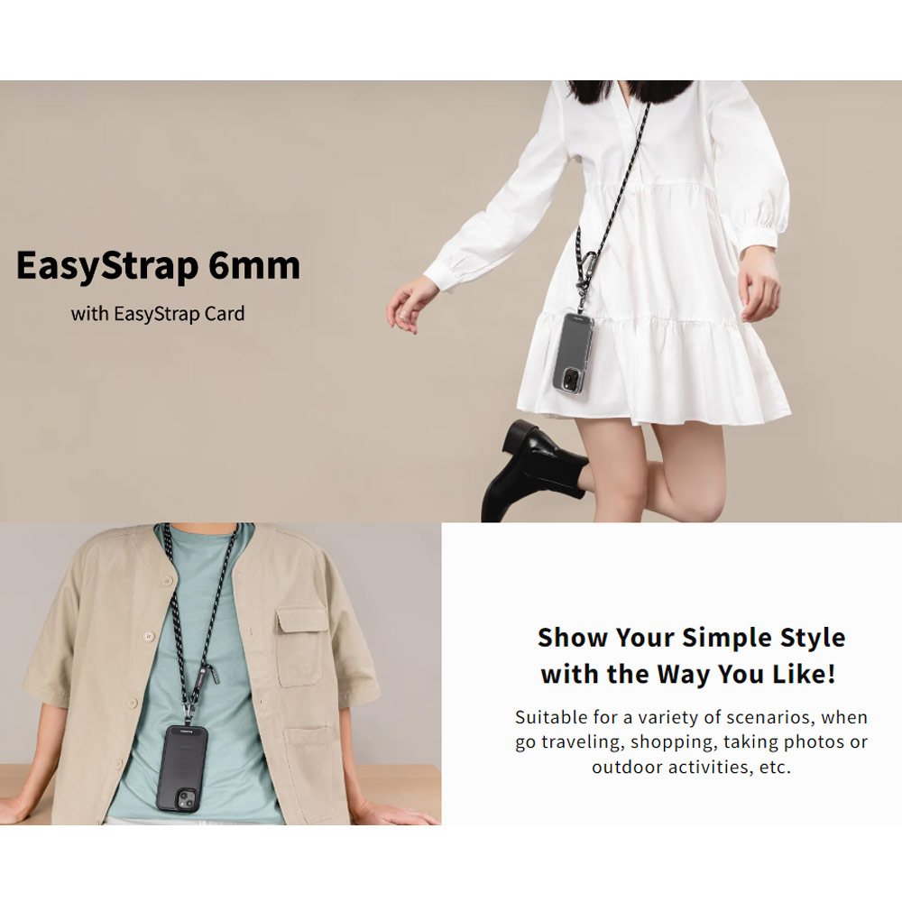 Picture of Switcheasy Easy Strap Crossbody Lanyard Shoulder Holder Card Link Adjustable Strap for any closed-bottom phone case (Army Green)