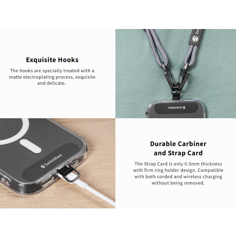 Picture of Switcheasy Easy Strap Crossbody Lanyard Shoulder Holder Card Link Adjustable Strap for any closed-bottom phone case (Army Green)