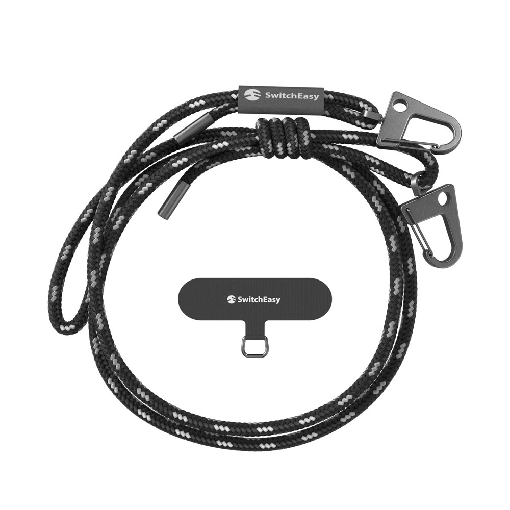 Picture of Switcheasy Easy Strap Crossbody Lanyard Shoulder Holder Card Link Adjustable Strap for any closed-bottom phone case (Black White)