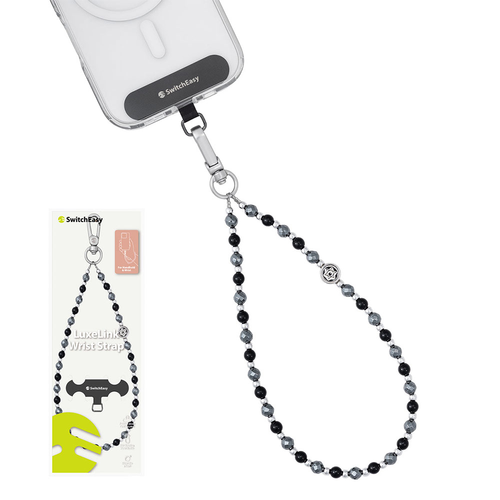 Picture of Switcheasy Luxe Pendan Wrist Strap Strap Card Phone Lanyard for any closed-bottom phone case (Obsidian Night)