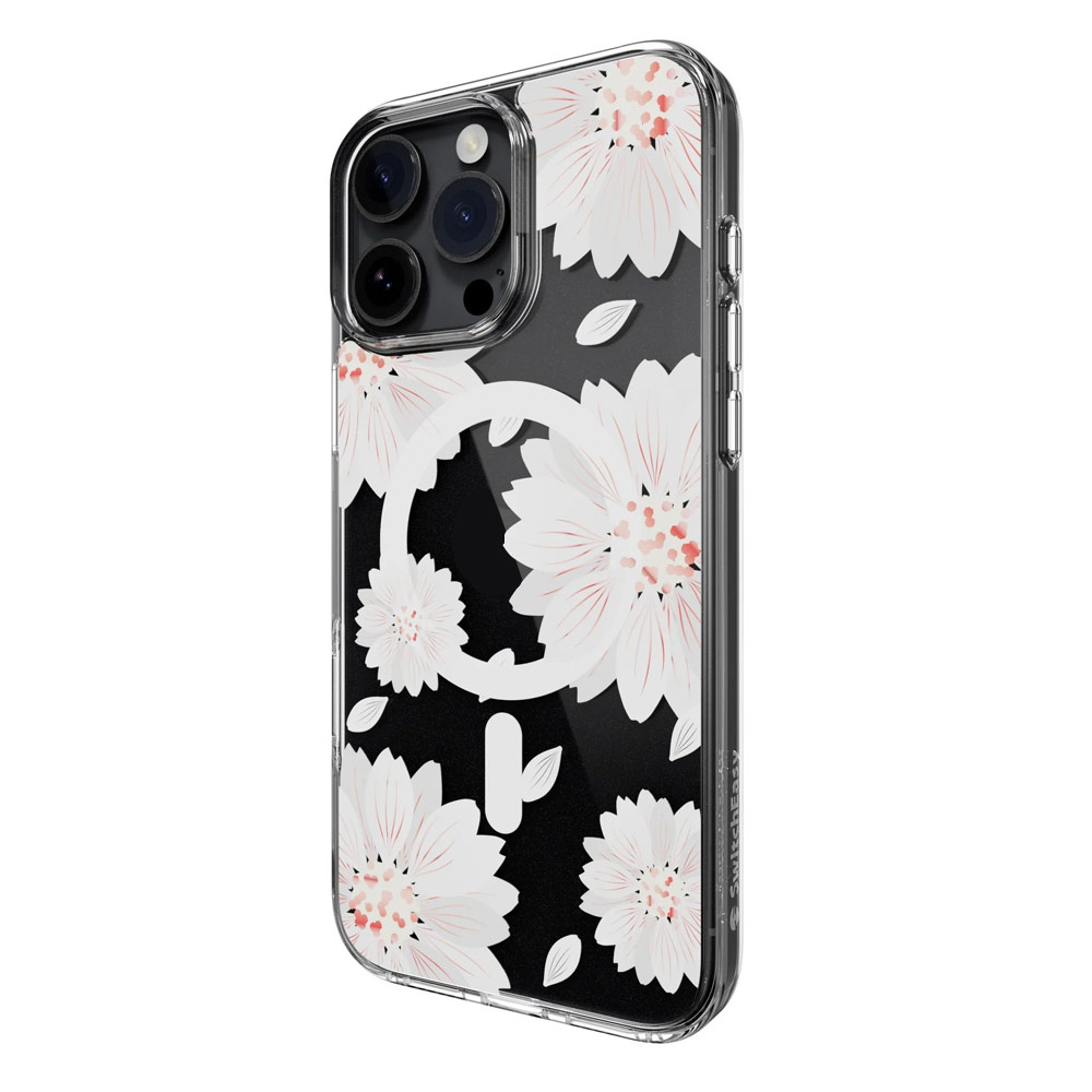 Picture of Apple iPhone 16 Pro 6.3 Case | Switcheasy Style M Flower Fashionable Magsafe Compatible Case for iPhone 16 Pro 6.3 (White Flower)