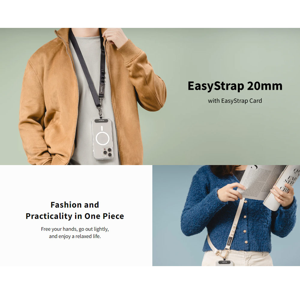 Picture of Switcheasy Easy Strap with Multiple Hang Design Crossbody Lanyard Shoulder Holder Card Link Adjustable Strap for any closed-bottom phone case (Cactus Green)