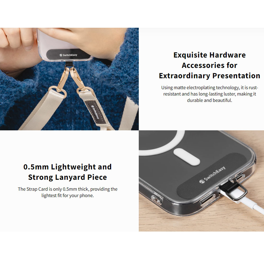 Picture of Switcheasy Easy Strap with Multiple Hang Design Crossbody Lanyard Shoulder Holder Card Link Adjustable Strap for any closed-bottom phone case (Cactus Green)