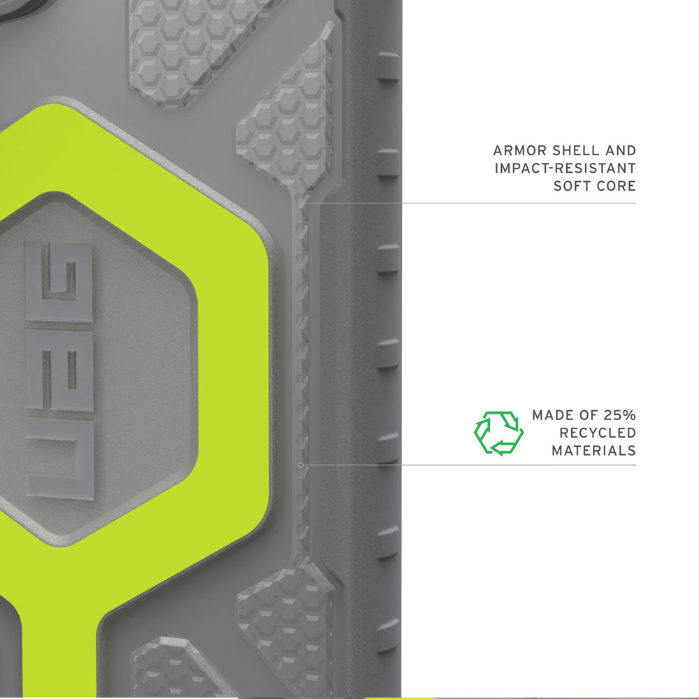 Picture of Samsung Galaxy S25 Ultra Case | UAG Pathfinder Magsafe Compatible Drop Proof Clear Case for Galaxy S25 Ultra (Active Neon with Strap )