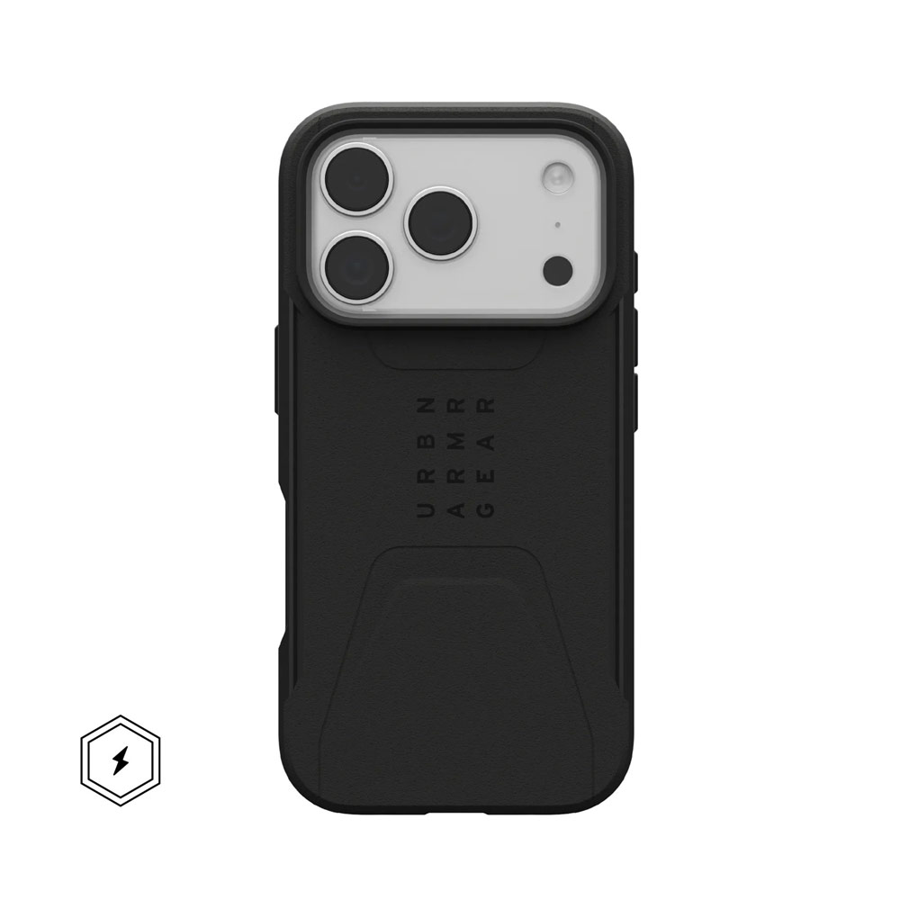 Picture of Apple iPhone 17 Pro 6.3 Case | UAG Civilian Magsafe Drop Proof Shock Absorbing Drop Protection Case Case for iPhone 17 Pro 6.3 (Black)